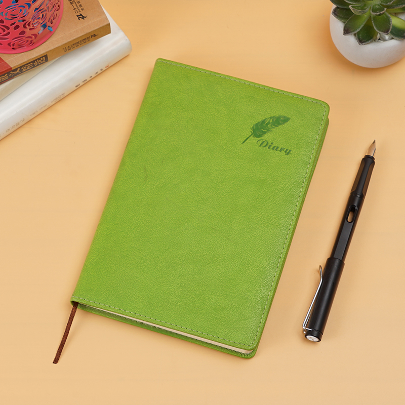 Cuaderno de cuero PU verde fresco