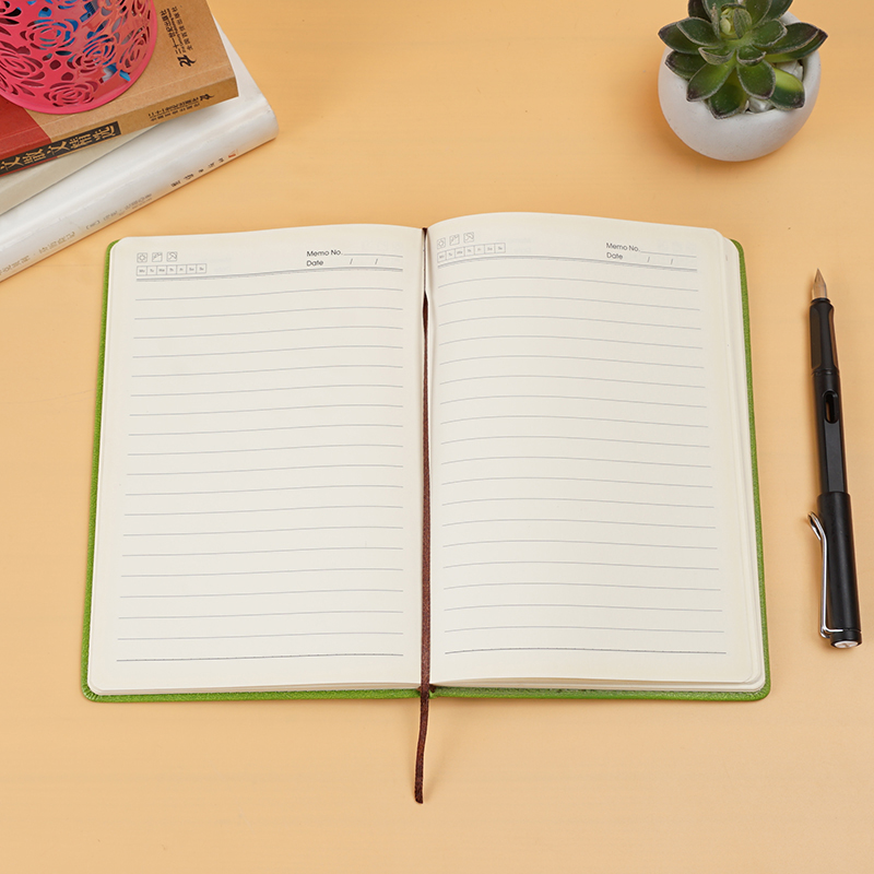 Cuaderno de cuero PU verde fresco