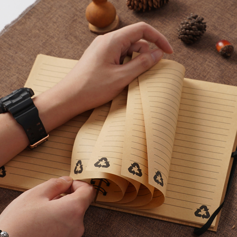 Cuaderno original con bobina de madera